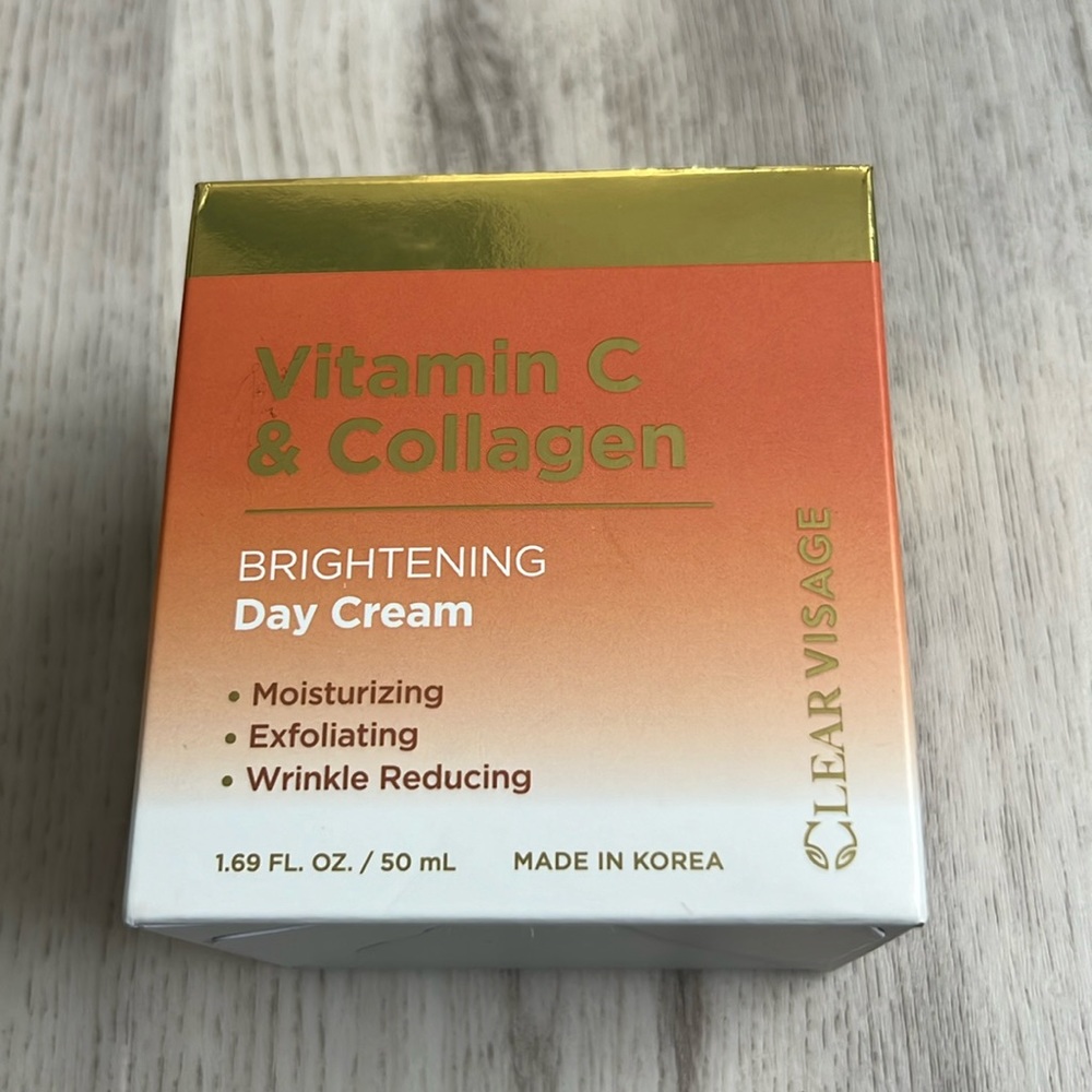 NIB Clear Visage Vitamin C & Collagen Brightening Day Cream 1.68 Fl Oz